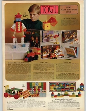 1968 PAPER AD Building Blocks Hinge Tog'l Mattel Spring Wound Motor Giraffes
