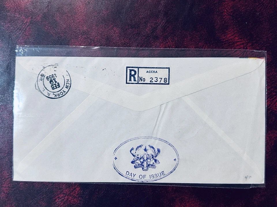 Ghana FDC 1959 150TH BIRTHDAY ANNIV OF ABRAHAM LINCOLN ACCRA POSTMARK MINISHEET - Image 2 of 2