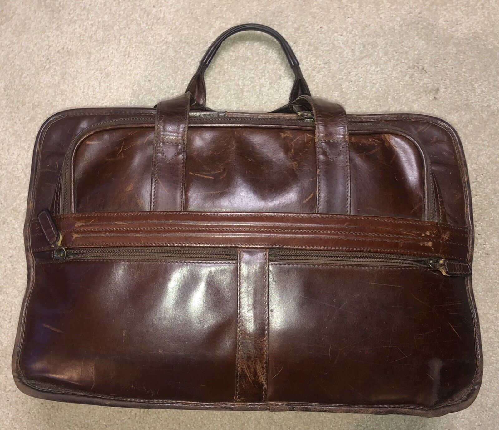 Vintage Wilsons Leather Italian brown Briefcase Attache 16x11" Classic