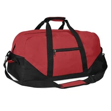 DALIX 21" Duffle Bag Two-Toned Sports Gym Travel Bag in Red and Black