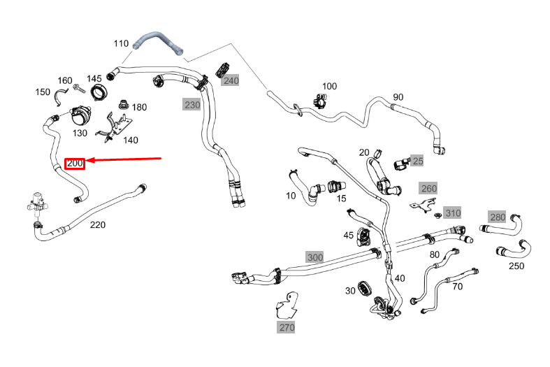 NOUVEAU TUYAU DE SOUPAPE À POMPE MERCEDES-BENZ GLE W167 A1678309602 ORIGINAL