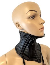 BDSM Bondage Leder Korsett Halsband Halskorsett schwarz Hals Nacken Korsett