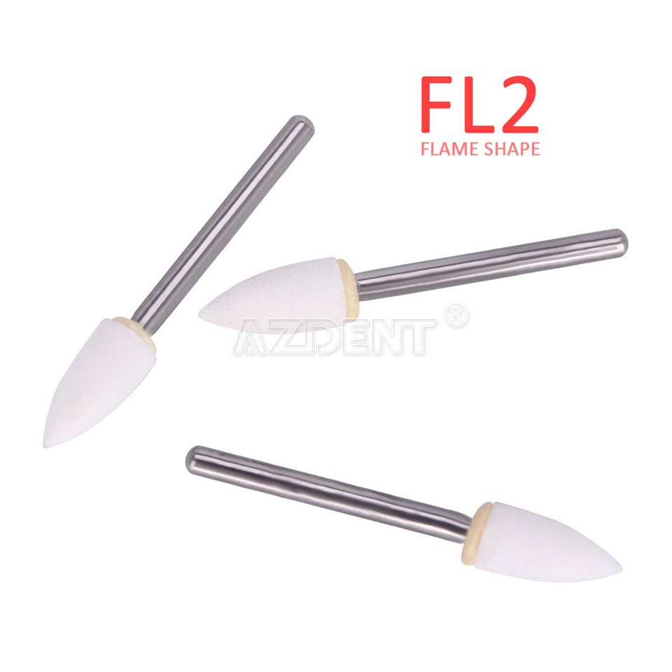 Whitestone Bur 12pcs Dental Flame White Stone Polishing FG Burs Fl2 Abrasion Point Bur ...