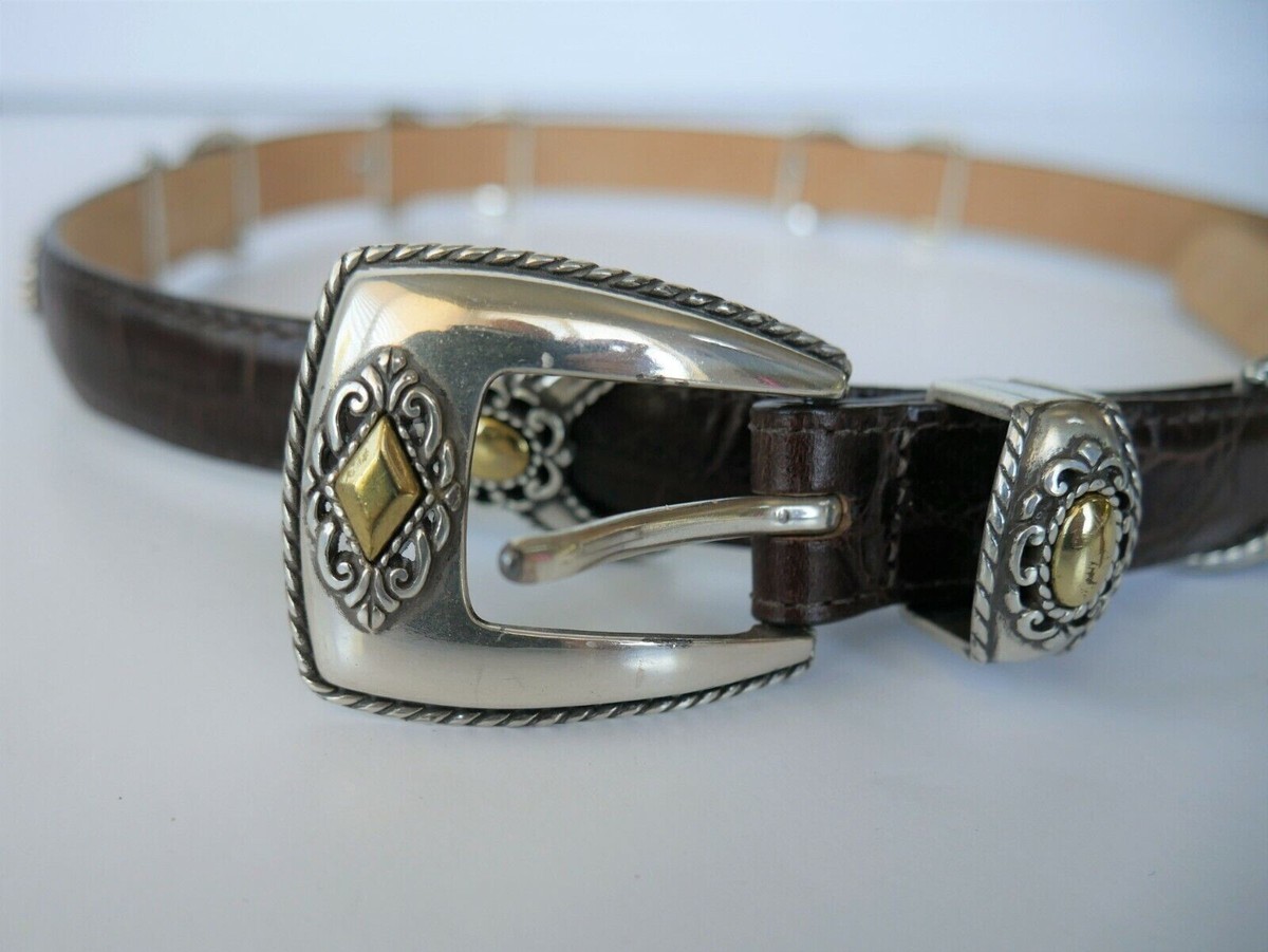 Vintage dark brown/silver Brighton leather belt Vintage Brighton Reversible Leather Belt | Silver Buckle  main image 4