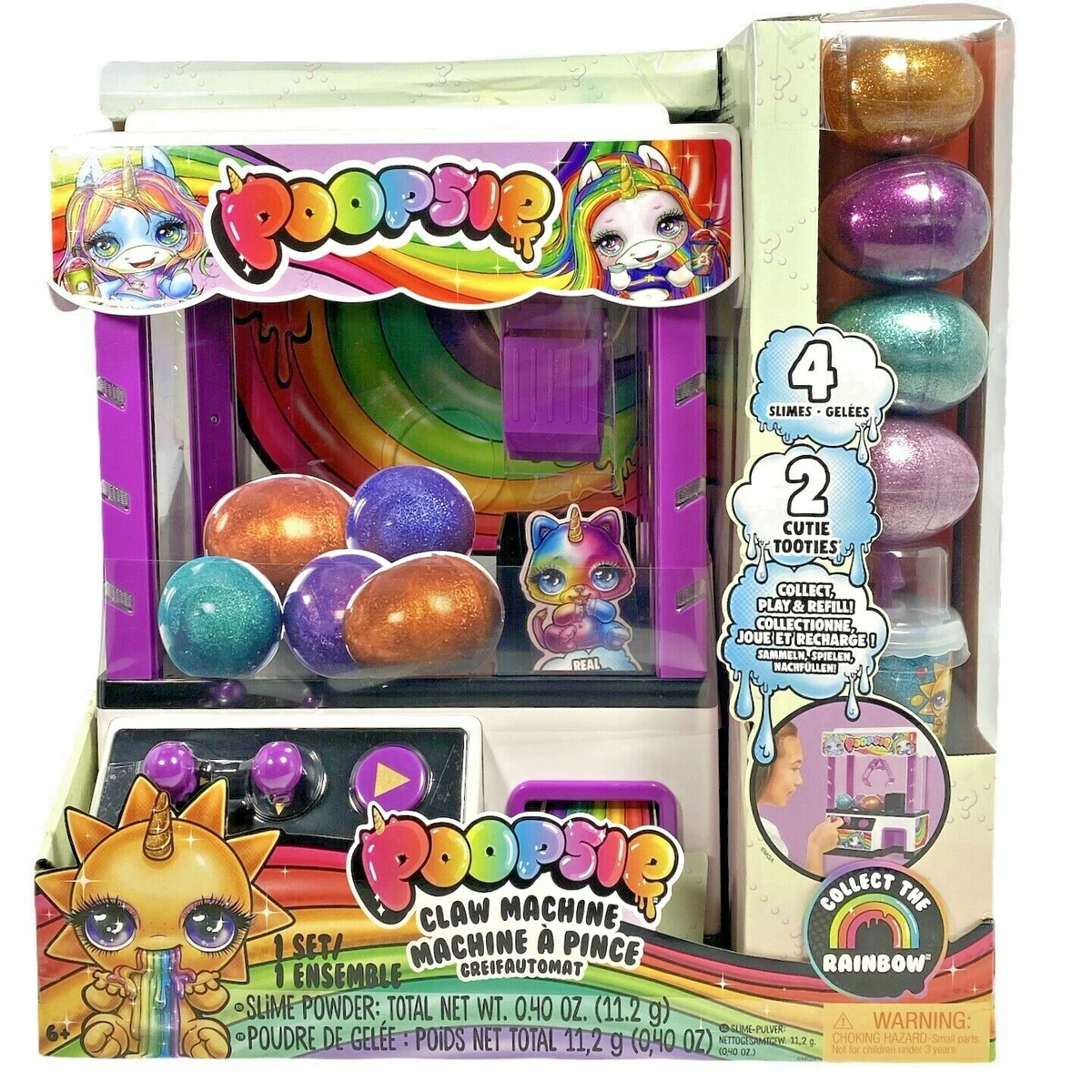 Poopsie Claw Machine Toy + 4 Slimes & 2 Cutie Tooties Collect Play Refill -  NEW!