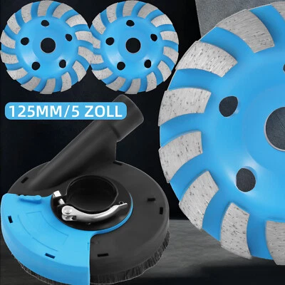 WZTO 2x Diamantschleiftopf 125 Premium Estrich Beton + Absaughaube f. Winkelschleifer