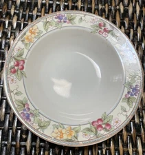 Blossom Flat Rim Salad Bowl Missono Stoneware #4950 Floral Flower Round (CR1S6)