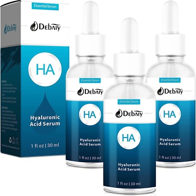 3 Pack Hyaluronic Acid Serum for Face Moisturizing Anti Aging Serum; Exp 4/10/26