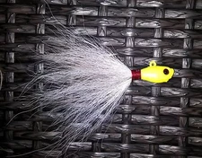 1 Ultra Minnow Bucktail Jig YELLOW & WHITE +1 SPRO SWIVEL STRIPER Jigs T&A JIGS 