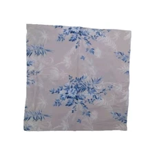 Lands End Supima Cotton European Square Pillow Sham Floral Cobalt Blue Tan 30" 