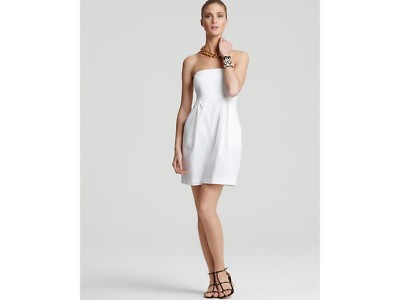 knee length dresses for ladies Rashida Strapless Mini Dress | White | Womens