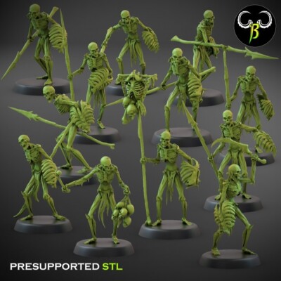 Flesh Skeleton Lance by Clay Beast | DnD | D&D | Print on Demand | Undead