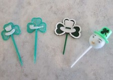 Vintage St. Patricks Patrick's day picks decorations crafts shamrock lot 4