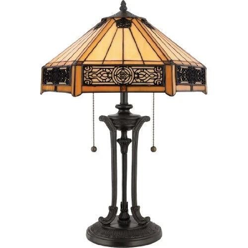 Quoizel TF6669VB 2-Light Tiffany Table Lamp in Vintage Bronze - Picture 1 of 1