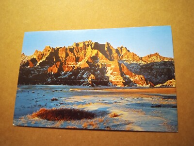 Evening Shadows Fall Upon the Badlands National Monument - Old Postcard