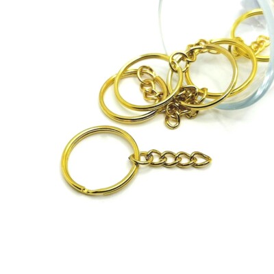 4, 20, or 50 BULK pcs 25mm Gold Keychain Split Rings - US Seller - GL1274