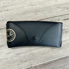 Ray Ban Black Leather Sunglass Case - Embossed Logo - Sunglasses Case Only