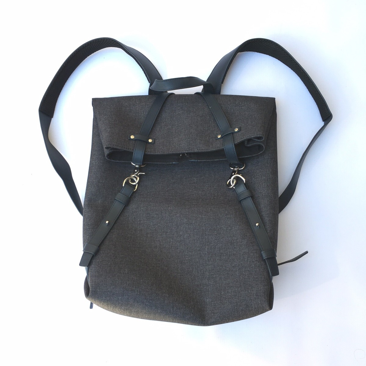 ROYCE LEATHER Backpack Mixed-Media Leather and Canvas ROYCE LEATHER Backpack Media Leather and Canvas | eBay main image 4