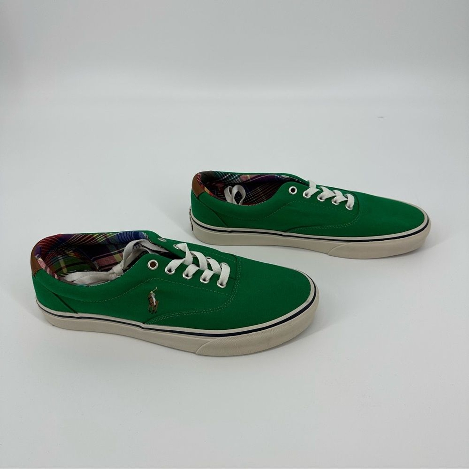 Polo Ralph Lauren Keaton Pony Sneakers Uomo 9 5 Verde Tela Scarpe Casual