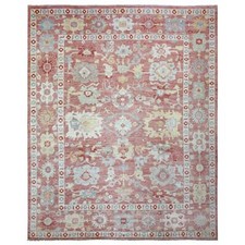 11'7" x 14'6" Red Angora Ushak Soft Wool Hand Knotted Oversized Rug R70194