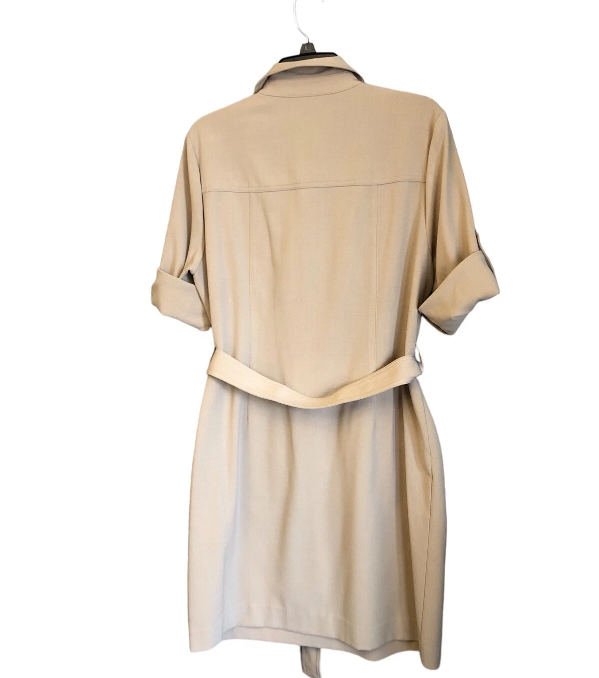 Camicia Abito Michael Michael Kors con cintura e zip davanti in kaki taglia large