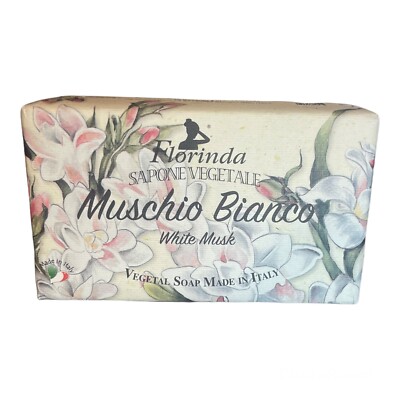 Italian Luxury Vegetable Bar Soap 10.56oz Florinda White Musk - Lot of 2 