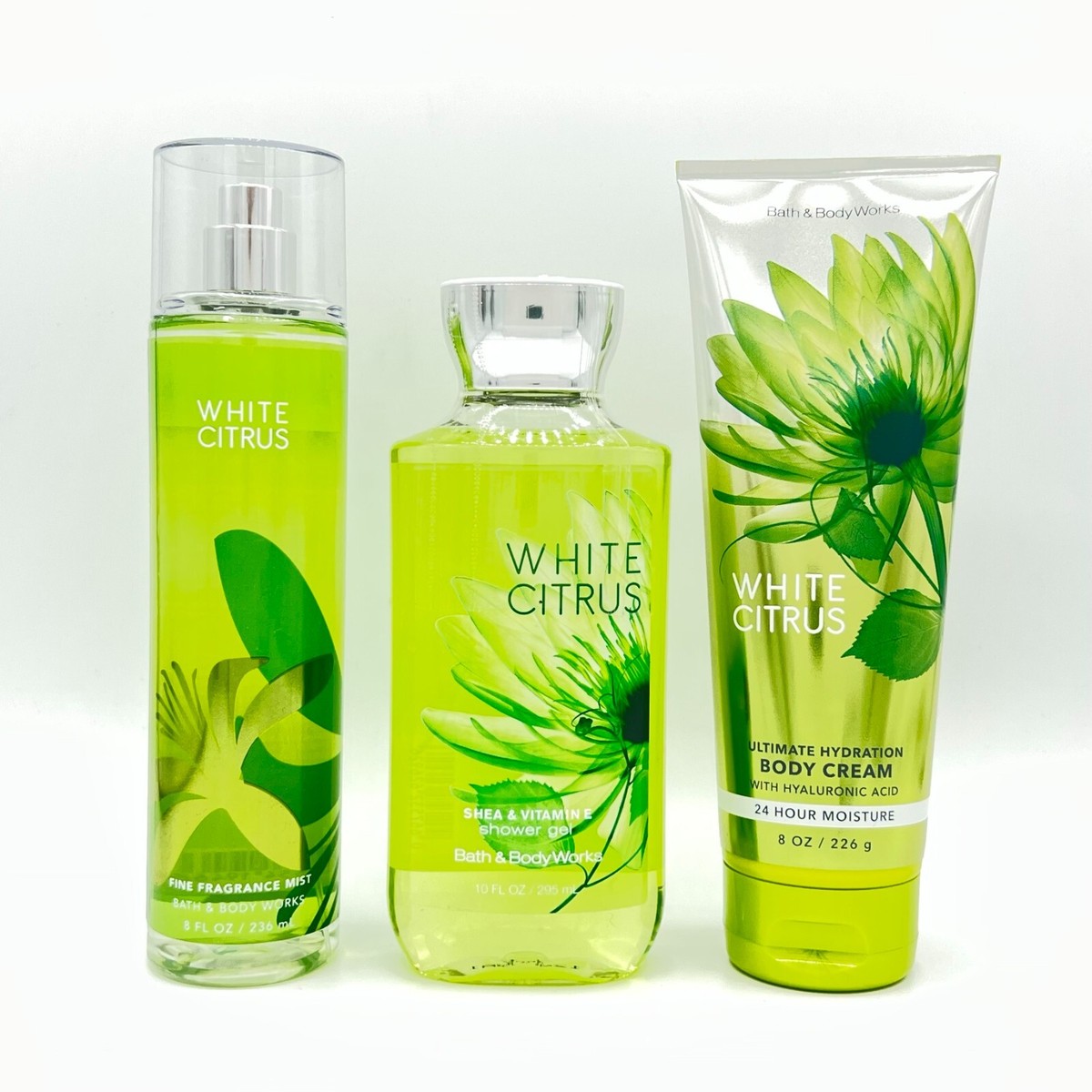 Bath & Body Works White Citrus Mist, Shower Gel and Cream 3-Piece