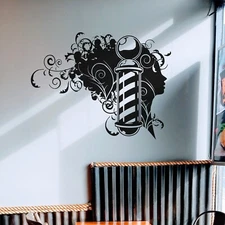 Barbershop Pole Decal Sticker. Barber Business Wall Art Decor. Salon Wall Art.