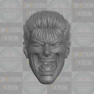 Guts v3 Berserk Black Swordsman custom head for Mythic Legions & other figures