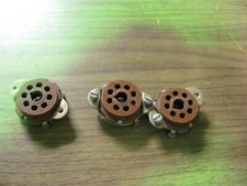LOT 3 BAKELITE OCTAL BOTTOM MOUNT 8 PIN TUBE SOCKETS