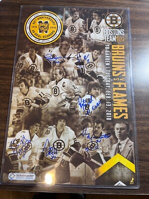 BOSTON BRUINS MCNAB O'REILLY 20 GOAL SCORERS 6 PLAYERS AUTOGRAPH ROSTER ...