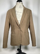 APT. 9 Front Button Closure Long-Sleeved Brown Blazer Women's 10