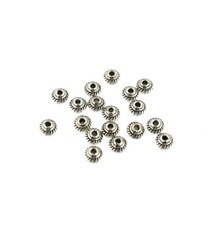 Bicone Spacer Metal Beads 5mm x 3mm - Antique Silver Tone - 50 Beads - SC6680