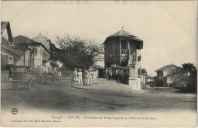 Old postcard AK SENEGAL DAKAR Boulevard Pinet-Laprade - Avenue de la Gare (1224306)