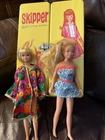 Vintage 1964 Skipper Yellow Double Doll Wardrobe Carrying Case 2 Dolls