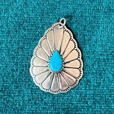 Sterling Silver Turquoise Pendant Wheeler Manufacturing Co