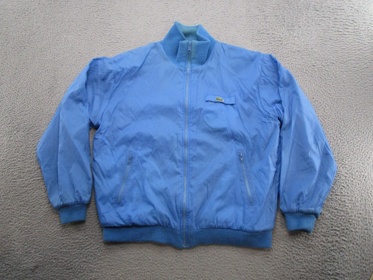 VTG 90s Lacoste Reversible Blue Long Sleeve Full Zip Jacket Men's