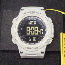 New Invicta Racing Digital Chronograph Alarm 100m Quartz White w/ Box  Papers