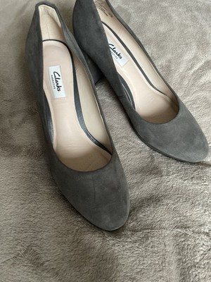 Clarks Damen Pumps High Heels Blockabsatz Komfort Grau Gr. 40