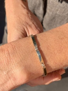 Brazalete vintage de diamantes de oro de 14 quilates 7 9 gramos 585