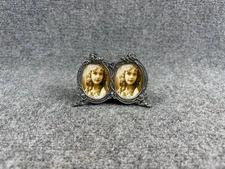 Vintage Style Metal Double Photo Frame Iron Body Tabletop Display