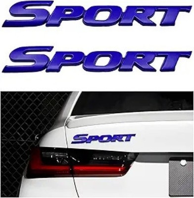 2 PCS 3D Sport Car Stickers, Universal Sport Edition Emblem Decals Color: Blue