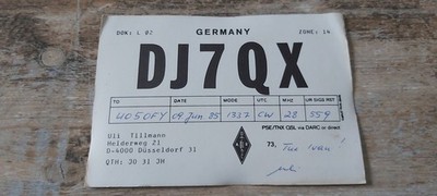 WEST GERMAN AMATEUR RADIO STATION 4000 DÜSSELDORF 1985