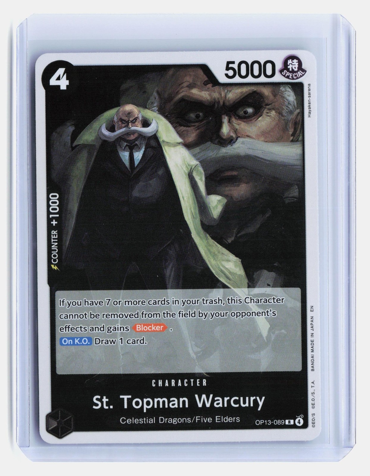 St. Topman Warcury One Piece Carrying On His Will #OP13-089 Foil Rare
