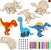 Lucknight Dinosaurier Holz Bastelsets FüR Kinder, 12 StüCk Dino Bastelset, 3D P
