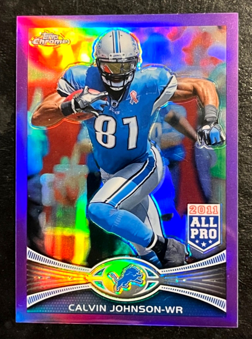 2012 Topps Chrome Calvin Johnson Purple Refractor SP #'d 318/499