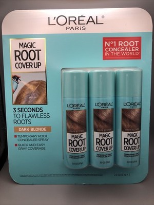 3 PACK L'Oreal Root Cover Up Dark Blonde Temporary Gray Concealer Spray In 3 sec