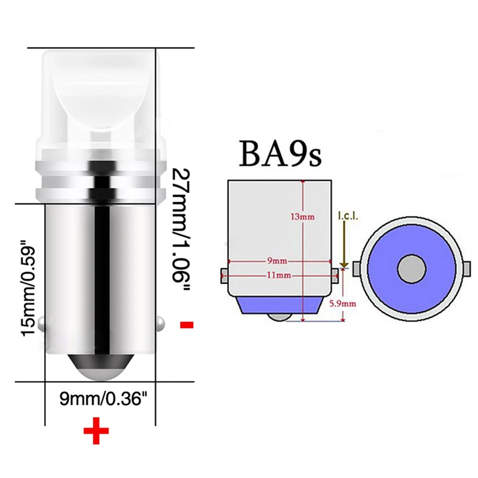 4X BA9S T4W 12V 2W 3SMD LED Auto Innenraumbeleuchtung Birnen 6000K Weiß - Bild 4 von 4