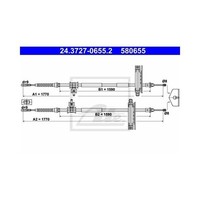 ATE Handbremsseil Hinten LäNge 1770 FüR Ford Focus DAW DBW DFW DNW