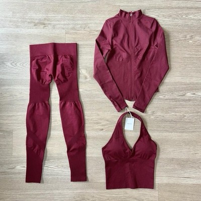 Thrivin Gymwear Elevate 3 Piece Set - Fine Wine